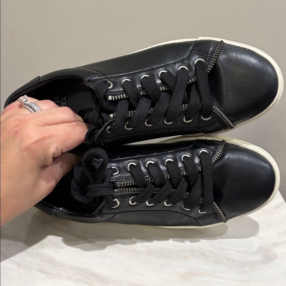 Frye Black Leather Sneakers Size 6 - Picture 11 of 11